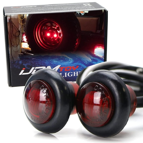 Pair Rear Mount Spare Tire Lug Nut Insert Red 3rd LED Brake Light Kit For Jeep Wrangler TJ JK JL