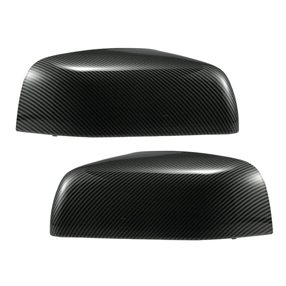 Pair Rear View Mirror Cover Replacement Black Carbon Fiber for Land Rover Range Rover Sport Discovery