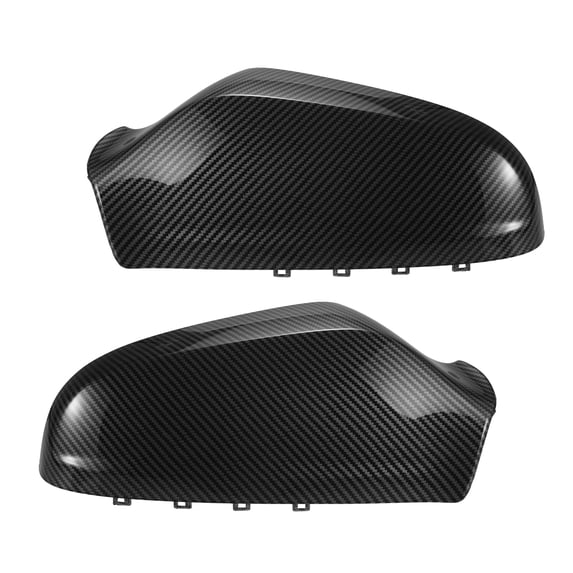 Pair Rear View Mirror Cover Replacement Black Carbon Fiber for Opel for Vauxhall for Astra H 2004-2009