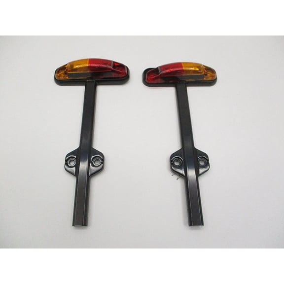 Pair Red / Amber LED Trailer Fender Marker Clearance Light Black Base