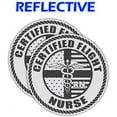 thumbnail image 1 of Pair | Reflective Certified Flight Nurse Hard Hat Stickers | Lunchbox Decals | RN Decals | Nursing Stickers | iPad Stickers | Car Decal Bumper Stickers | 2” x 2” Reflective Vinyl Nursing Decals, 1 of 3
