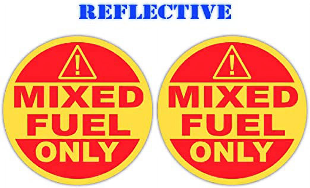 Pair Reflective Mixed Fuel Only Label Vinyl Sticker Fuel Markers