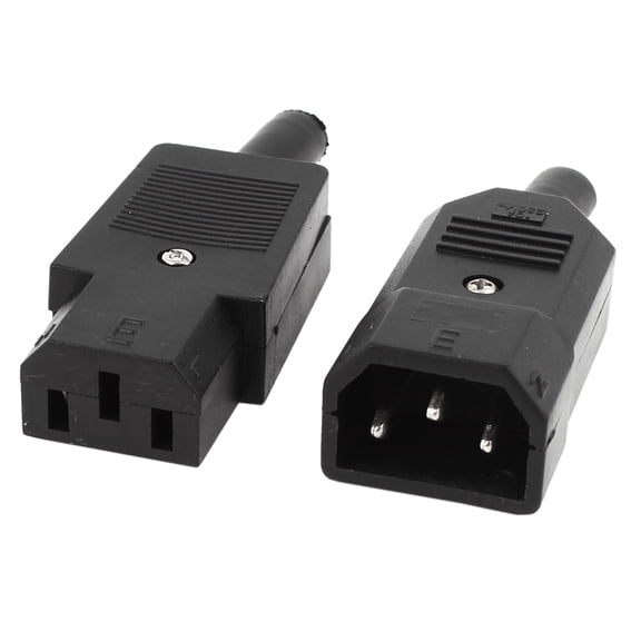 Pair Rewirable Design IEC320 C14 Plug to C13 Socket Power Adapter 250V 10A