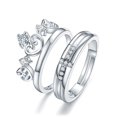 thumbnail image 1 of Pair Rings for Men and Women Silver Matching Rings with Crown Love Cross Diamond Design Fashion Jewelry Couple Rings Band Anniversary Rings Engagement Rings, 1 of 5
