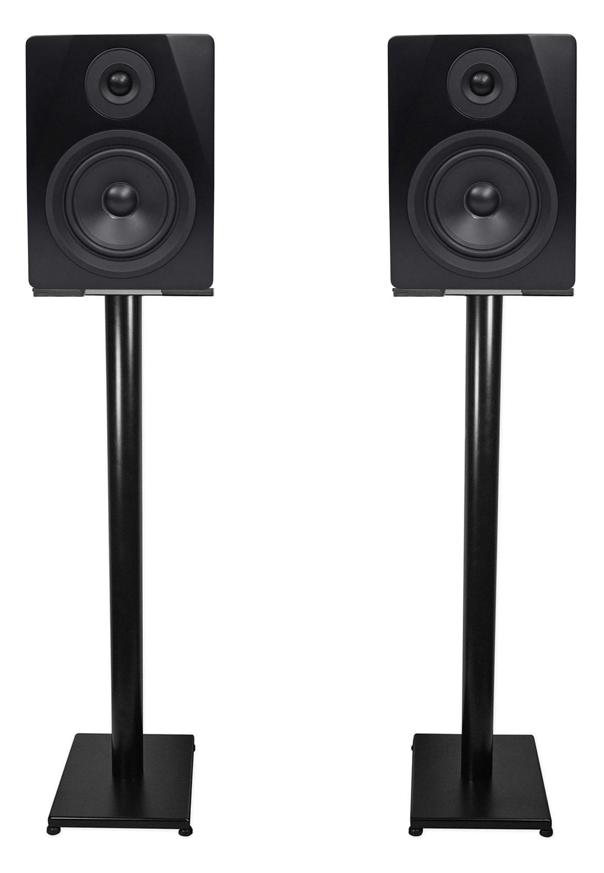 Pair Rockville APM5B 5.25" 250w Powered USB Studio Monitor Speakers+37" Stands