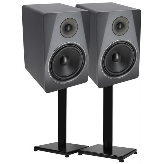 Pair Rockville APM8B 8" 500 Watt Powered USB Studio Monitor Speakers+21" Stands