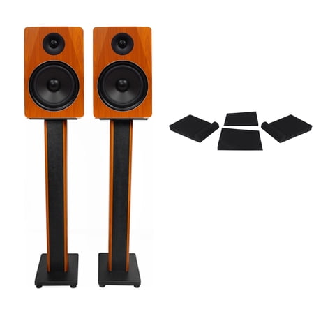 Pair Rockville APM8C 8" 2-Way 500 Watt USB Studio Monitors+36" Stands+Pads