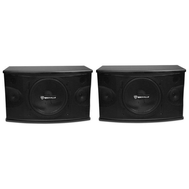 Pair Rockville KPS10 10" 3Way 1200 Watt Karaoke Speakers+Wall Brackets