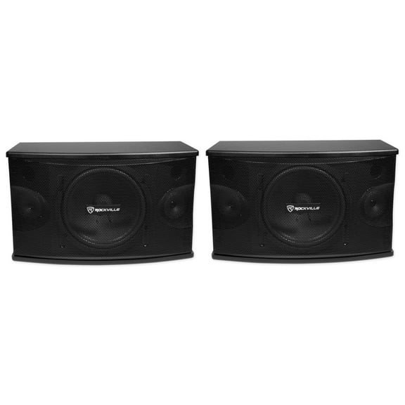 Pair Rockville KPS10 10" 3-Way 1200 Watt Karaoke Speakers+Wall Brackets / MDF!