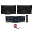 thumbnail image 1 of Pair Rockville KPS10 10" 3-Way 1200w Karaoke Speakers+Vocopro Amplifier Mixer + Rockville R14GSBR100 Red/Blk 14 Gauge 100' Ft. Mini Spool Car Audio Speaker Wire, 1 of 11