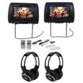 thumbnail image 1 of Pair Rockville RHP91-BK v2 9” Black Car Headrest Monitors w/ Speakers+Headphones, 1 of 10