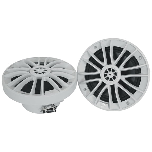 Pair Rockville RM-PREMIUM-65 6.5" 600W Marine Boat Speakers, White