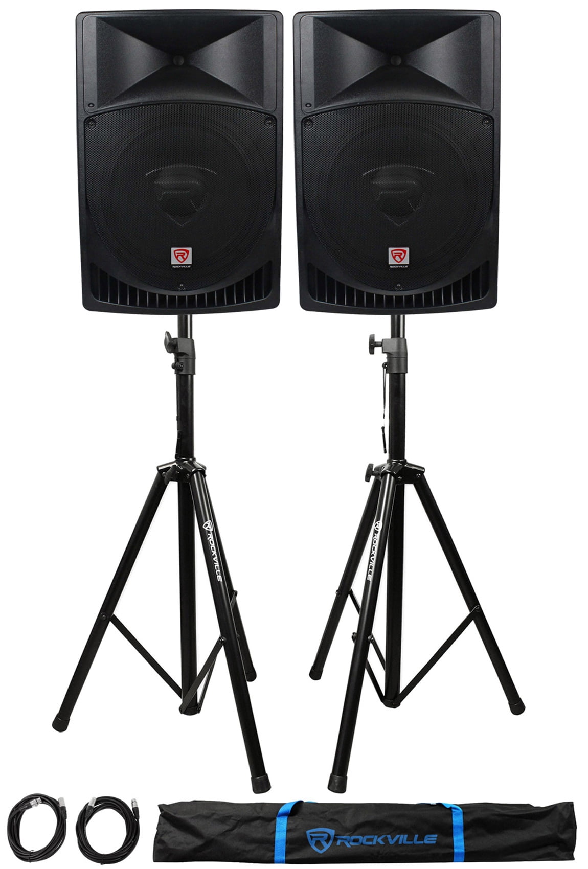 Rockville DJ Equipment Package: Pair of RPG15 15" 2000w Powered PA ...