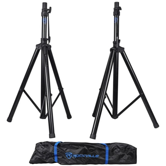 Pair Rockville RVES1 Adjustable Tripod DJ PA Speaker Stands+Carry Bag/Universal