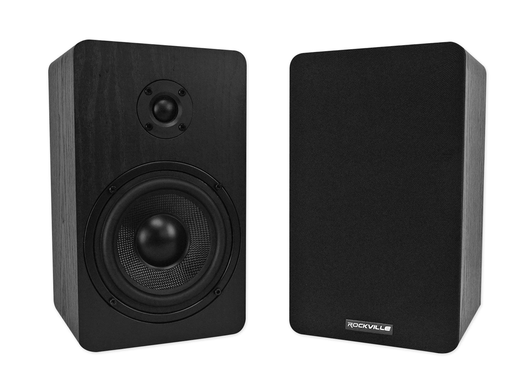 Pair Rockville RockShelf 54B 360w Black 5.25" Home Theater Bookshelf Speakers/4 Ohm