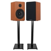 Pair Rockville RockShelf 54C Classic 5.25 Home Bookshelf Speakers w/29 Stands