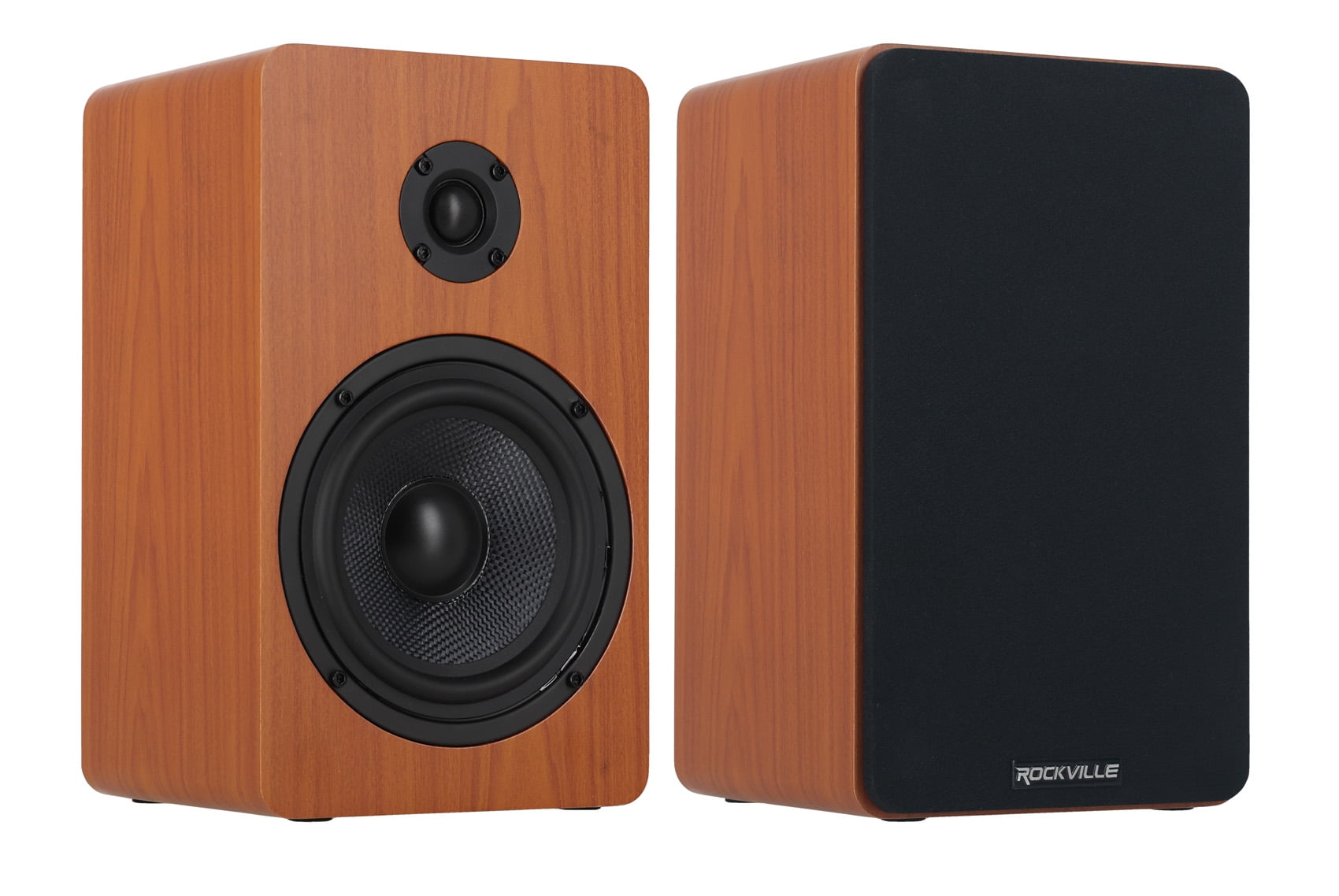 Pair Rockville RockShelf 58C 360w Wood 5.25" Home Theater Bookshelf Speakers/8 Ohm