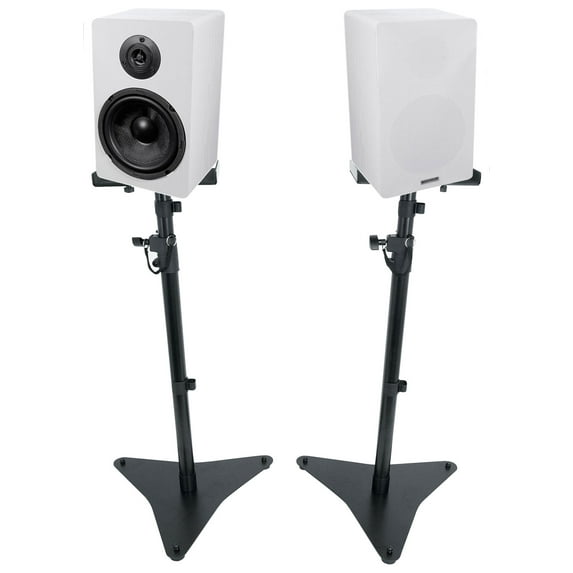 Pair Rockville RockShelf 64W 6.5" Home Bookshelf Speakers+Adjustable Stands