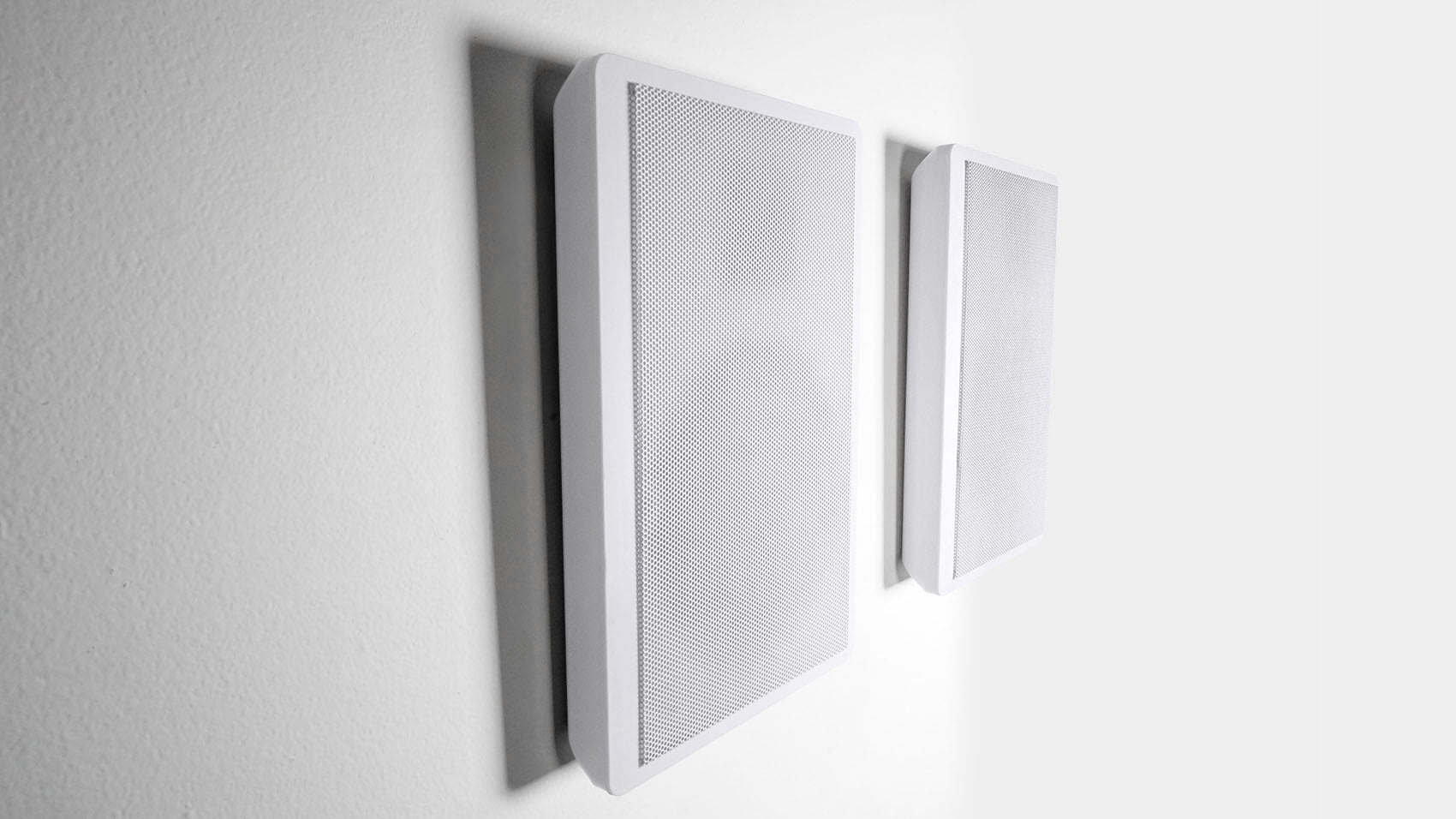 Pair Rockville RockSlim White Front+Rear Surround Sound Shallow On-Wall ...