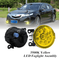 thumbnail image 1 of Pair Round LED Fog Lights for Acura TL 2012 2013 2014, 55W 3500K Amber Yellow Off-Road Lamps Black Front Bumper LED Fog Lights, 1 of 9