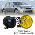 thumbnail image 1 of Pair Round LED Fog Lights for Acura TSX 2011-2014, 55W 3500K Amber Yellow Off-Road Lamps Black Front Bumper LED Fog Lights, 1 of 9