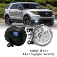thumbnail image 1 of Pair Round LED Fog Lights for Ford Explorer 2011-2015, 55W White Clear Off-Road Lamps Black Front Bumper LED Fog Lights Assembly, 1 of 13