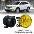 thumbnail image 1 of Pair Round LED Fog Lights for Honda CR-V 2012 2013 2014, 55W 3500K Amber Yellow Off-Road Lamps Black Front Bumper LED Fog Lights, 1 of 9