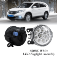 thumbnail image 1 of Pair Round LED Fog Lights for Honda CR-V 2012-2014, 55W White Clear Off-Road Lamps Black Front Bumper LED Fog Lights Assembly, 1 of 12