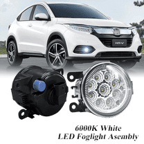 Pair Round LED Fog Lights for Honda HR-V 2019-2021, 55W White Clear Off-Road Lamps Black Front Bumper LED Fog Lights Assembly