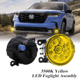 thumbnail image 1 of Pair Round LED Fog Lights for Honda Pilot 2012-2018, 55W 3500K Amber Yellow Off-Road Lamps Black Front Bumper LED Fog Lights, 1 of 9