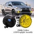 thumbnail image 1 of Pair Round LED Fog Lights for Mitsubishi Outlander 2013-2019, 55W 3500K Amber Yellow Off-Road Lamps Black Front Bumper LED Fog Lights, 1 of 9