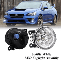 Pair Round LED Fog Lights for Subaru WRX 2015-2021, 55W White Clear Off-Road Lamps Black Front Bumper LED Fog Lights Assembly