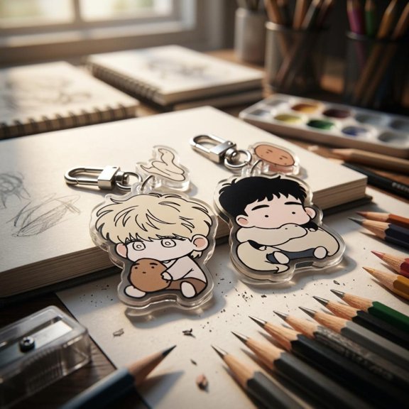 Pair Sacred Snake Seduction Taesun Keychain BL Anime Acrylic Charm, Cosplay Keyring Backpack Pendant Gift for Fans (1 keychain)