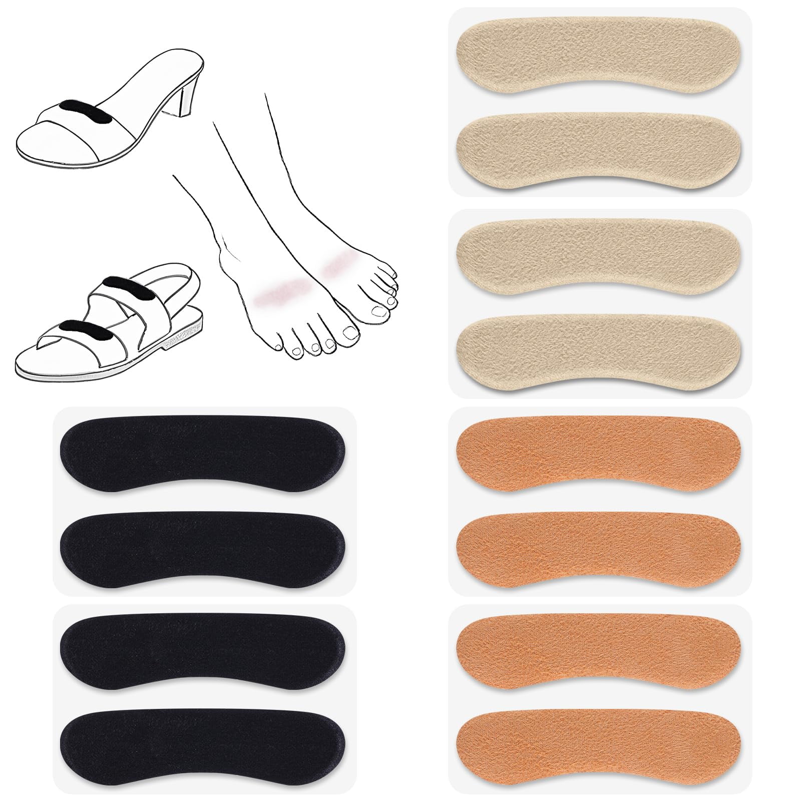 Pair Sandal Shoe Strap Extender Heel Sandal Strap Cushion Strips Heel ...