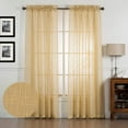 thumbnail image 1 of Pair Set Textured Linen Blend Rod Pocket Curtain Panels (84" Long, Gold), 1 of 3