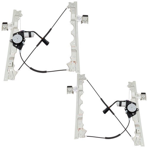 Pair Set of 2 Window Regulators Glass Front Driver & Passenger Side Left Right