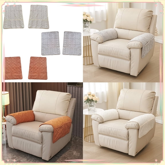 A Pair of Sofa Armrest Pads Without Pockets,26x20" Soft Cloth Cover Accessory,Cotton Filling for Comfort and Arm Support,Easy to Place on Sofa, Protects Against Wear and Stains For Living Room