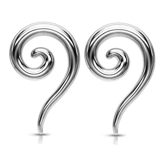 Pair Steel Ear Plugs Tunnels Tapers Pinchers Horseshoes Gauges Hangers - size=2g (6 mm)