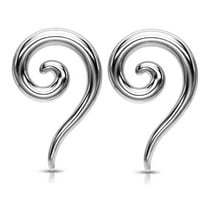 Pair Steel Ear Plugs Tunnels Tapers Pinchers Horseshoes Gauges Hangers - size=8g (3.2 mm)
