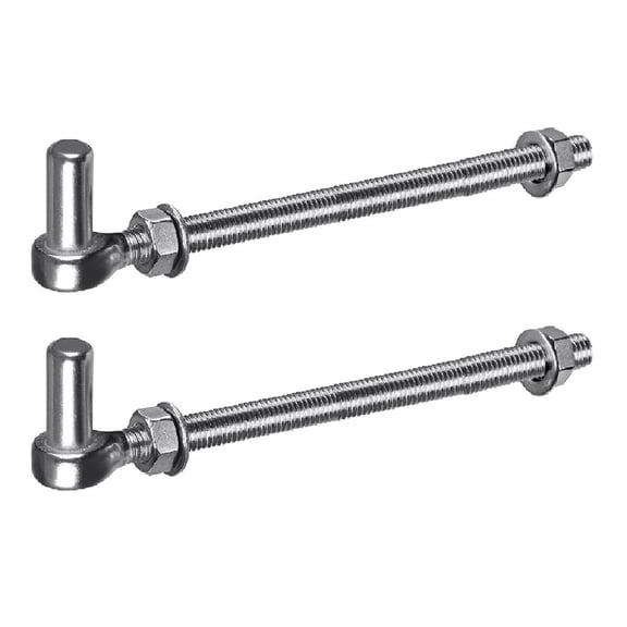 Pair Steel J Bolts Post Hinges Heavy Duty Gate Hinges Rustproof Door Hinges Corrosions Resistant Door Hinges for Outdoor Gate