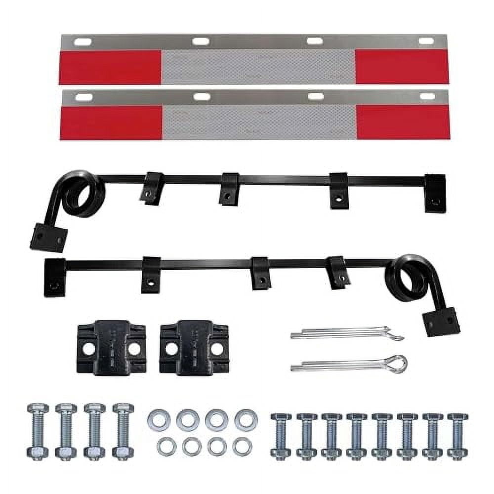 CHDT66 Angle Down Bar Type Truck Mud Flap Hangers Complete Kit, 3 Coiled, 0.640" Square Steel - Pack Of 1 Pair Hanger W/All Mounting Brackets-223109