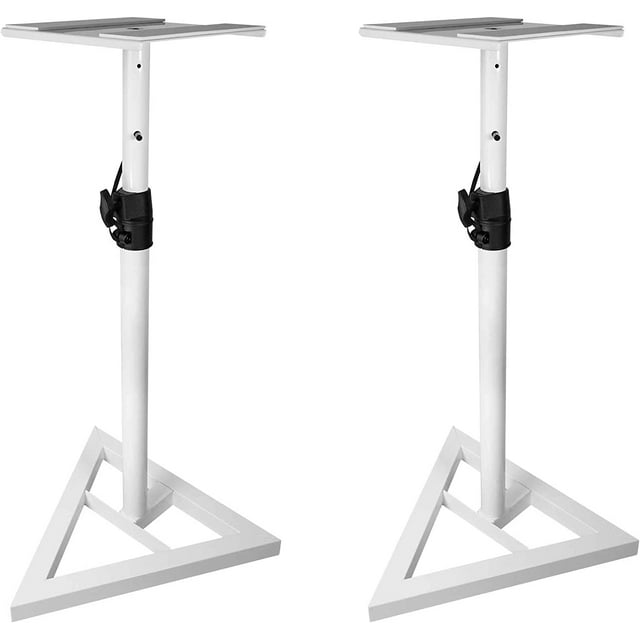 Pair Studio Monitor Speaker Stands w/Adjustable Height, White (RVSM1