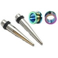 thumbnail image 1 of Pair Surgical Steel Tapers and Rainbow Screw Tunnels Ear Stretching Kit Gauges - size=7/16" 11mm, 1 of 1