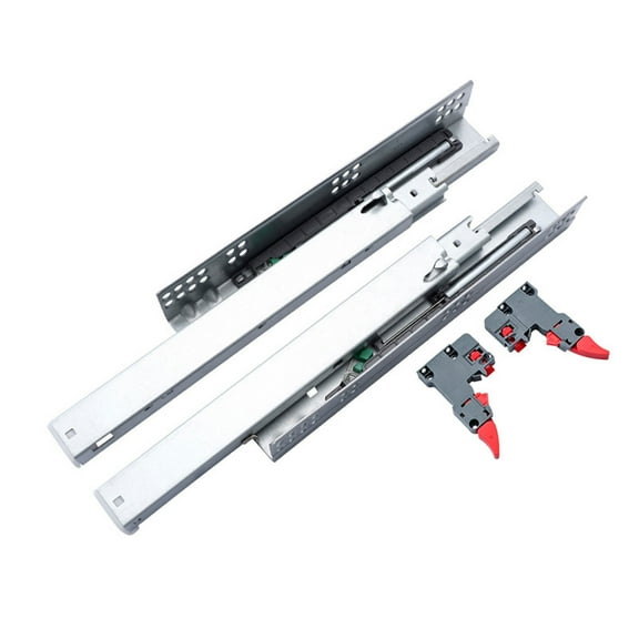 Pair Undermount Soft Close Drawer Slides Concealed Bottom Mount Full Extension Rails with Rear Bracket for Kitchen Bedroom