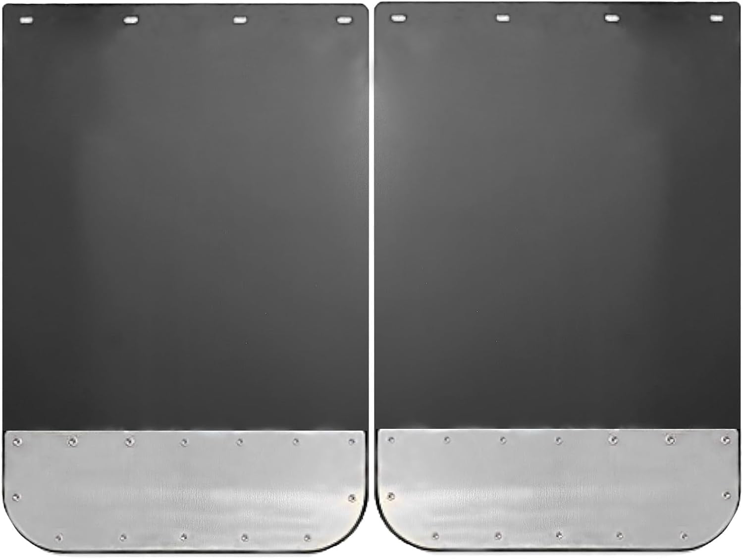 Pair Universal 24"x36" Mud Flaps w/Stainless Steel Plates & Weights for Semi-Truck Trailer Truck, Heavy Duty Splash Guard with Mud Flap Bottom Chrome for Peterbilt Kenworth Volvo (24in x 36in)