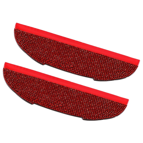Pair Universal Car Rear View Mirror Rain Eyebrows Car Bling Faux Crystal Side Mirror Rain Guard Red