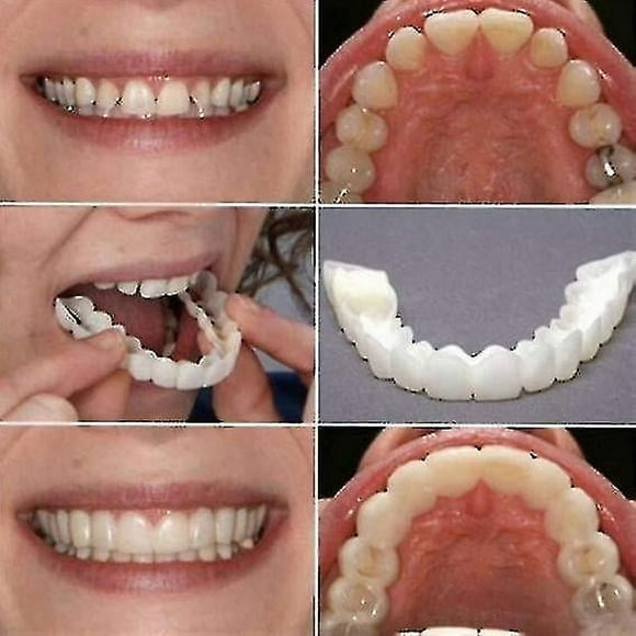 A Pair Upper & Lower High Quality Denture Instant Smile Comfort Fit Flex Cosmetic Teeth Denture Teeth Top Cosmetic Veneer High Quality Prime Day#d9970
