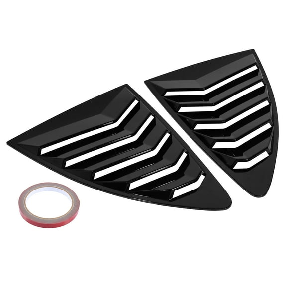 Pair Vehicle Rear Side Window Louvers Cover for Toyota 86 2013-2021 Glossy Black