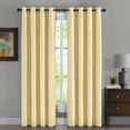thumbnail image 1 of Pair Victoria 100% Blackout Curtain Panels Jacquard Thermal Insulated ( Set Of 2)- 108X108 - Light Yellow, 1 of 7