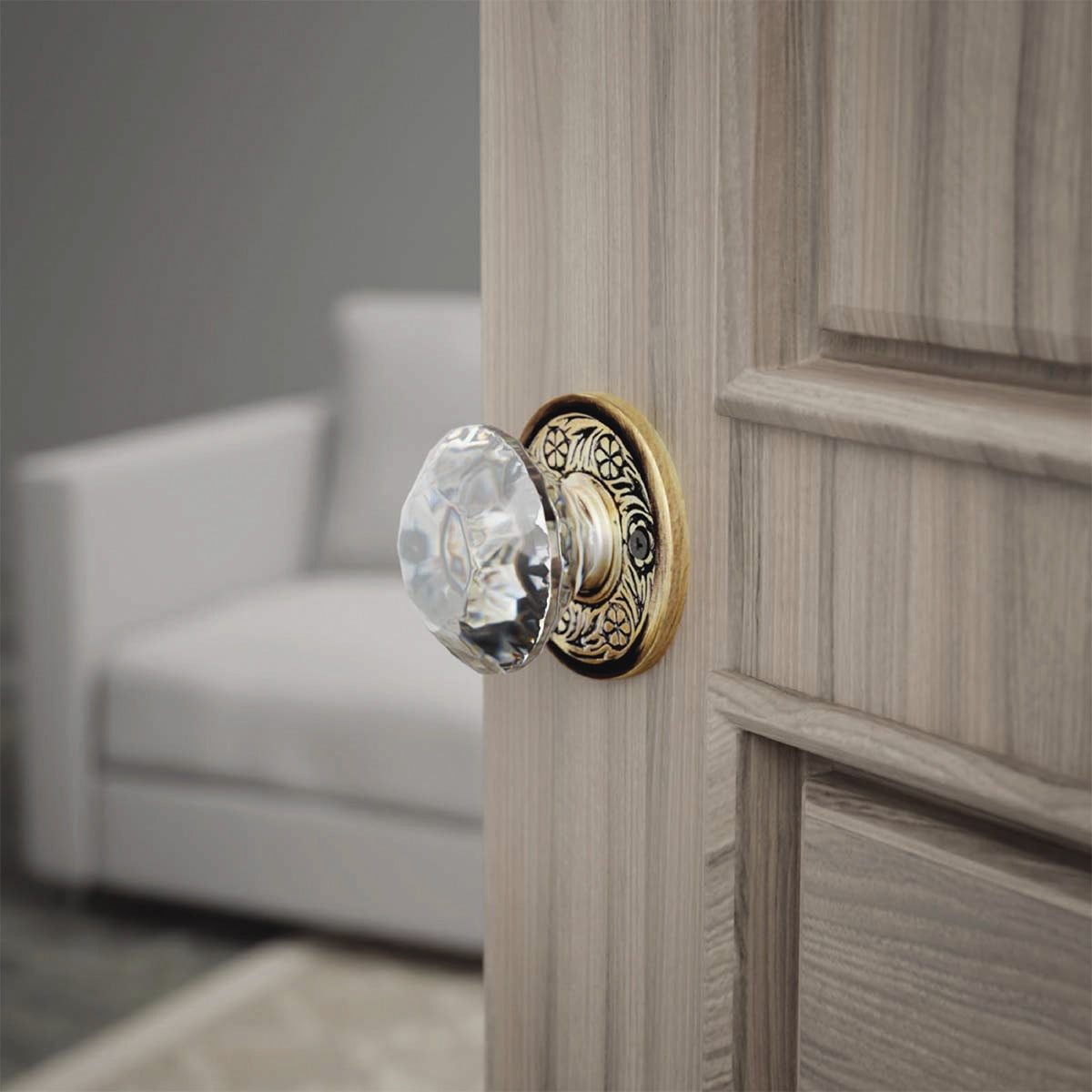 Pair of Victorian Rosette Antique Brass Kitchen Cabinet Door Knob Rosette 2.5" Dia. Round Escutcheon Back Plate Tarnish Resistant Rose Covers Renovators Supply Pack of 3